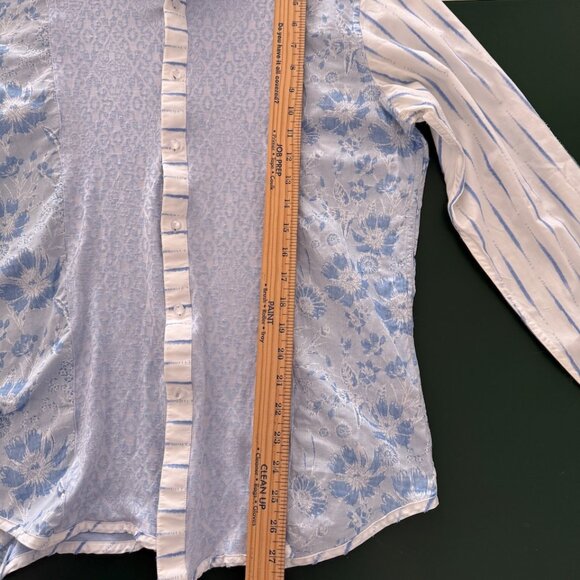 Robert Graham Limited Edition light blue patterned button down size L - Picture 6 of 9